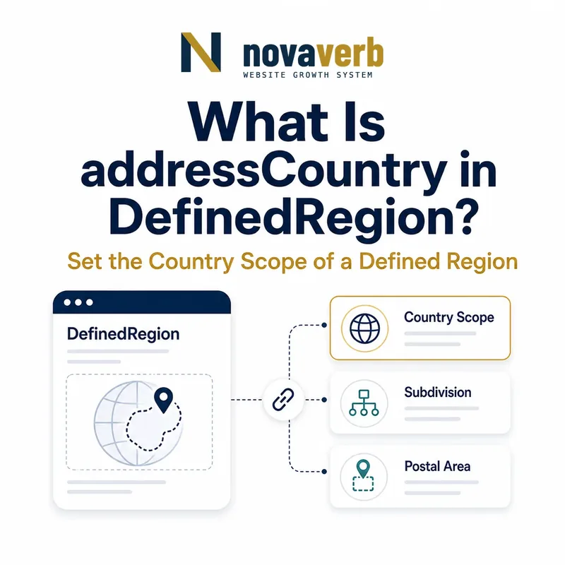 Diagram showing addressCountry as the primary country scope within a DefinedRegion