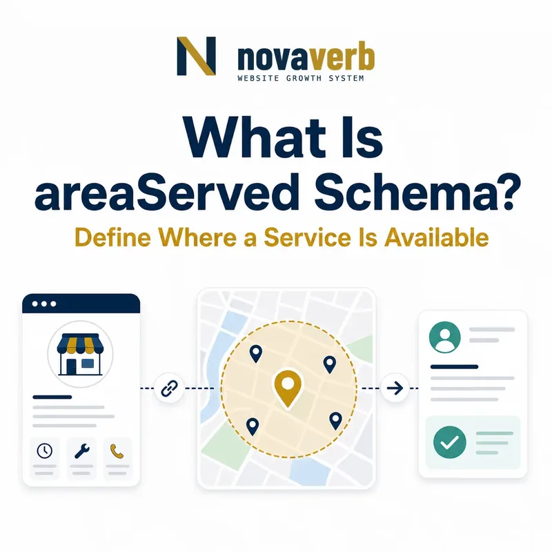 Map diagram showing areaServed Schema defining where a service is available