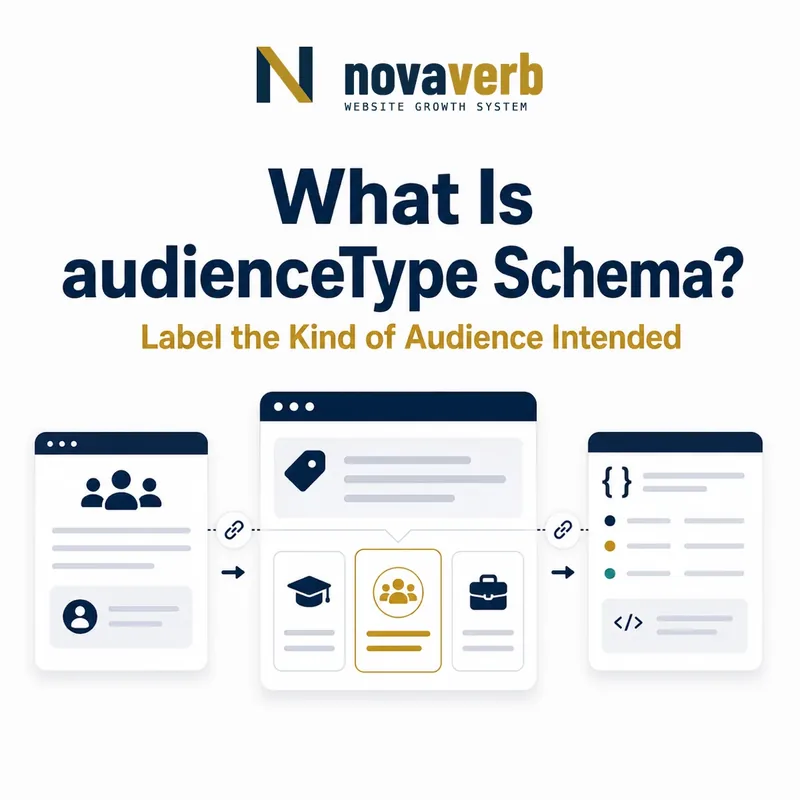Diagram showing audienceType Schema labeling the kind of audience intended for content or services