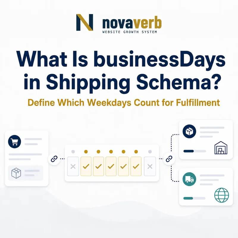 Diagram showing businessDays in shipping Schema defining which weekdays count for fulfillment
