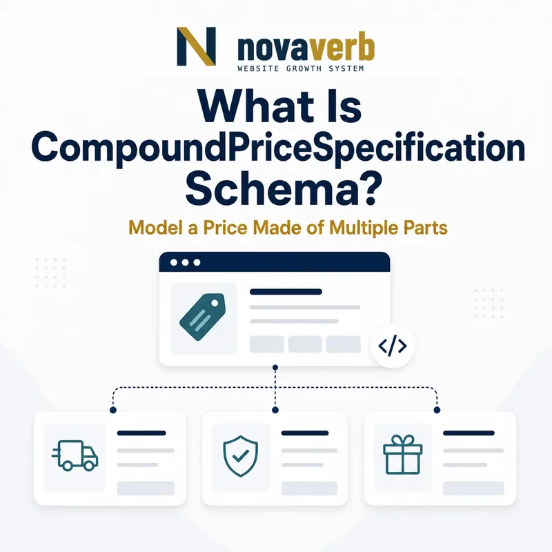 Diagram showing CompoundPriceSpecification Schema as a parent price connected to multiple components