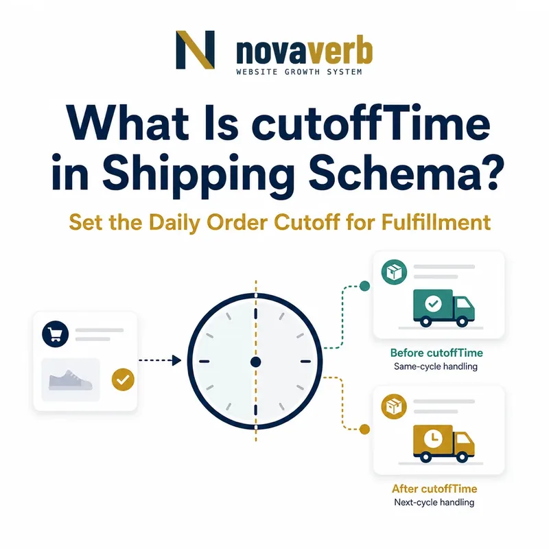 Diagram showing cutoffTime in shipping Schema separating orders before and after the daily fulfillment cutoff