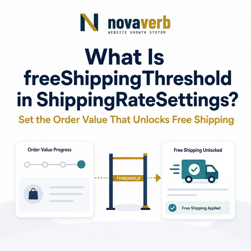Diagram showing freeShippingThreshold unlocking free shipping after an order value reaches the defined threshold