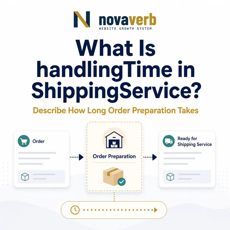 Diagram showing handlingTime in ShippingService describing the period needed to prepare an order