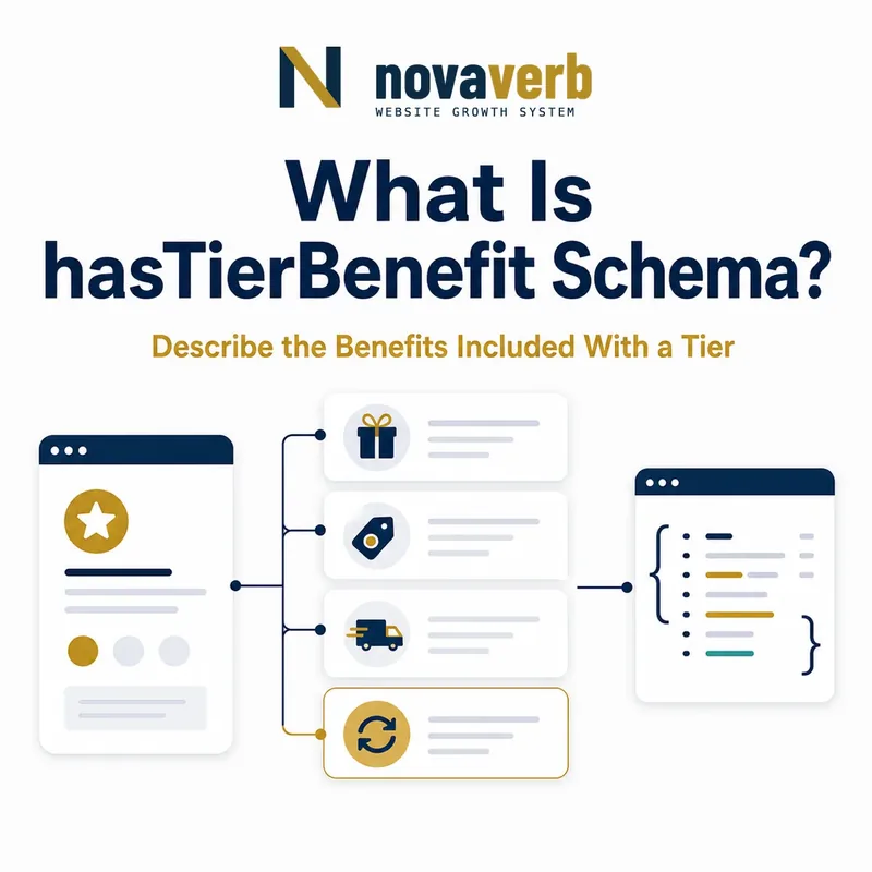 Diagram showing hasTierBenefit Schema connecting a membership tier to its included benefits