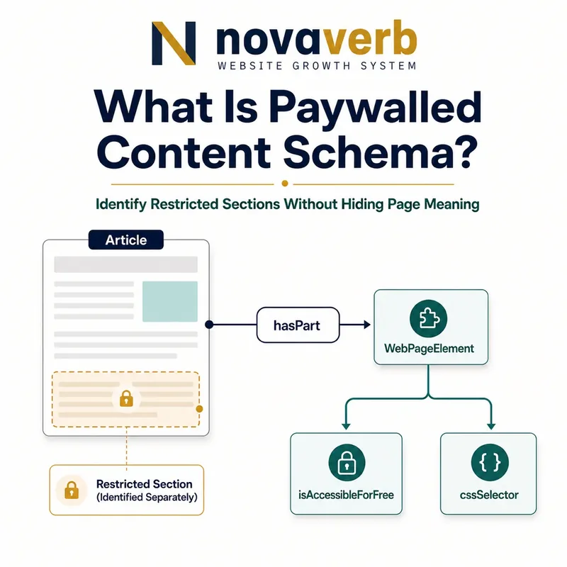 Diagram showing an Article with a separately identified restricted WebPageElement section