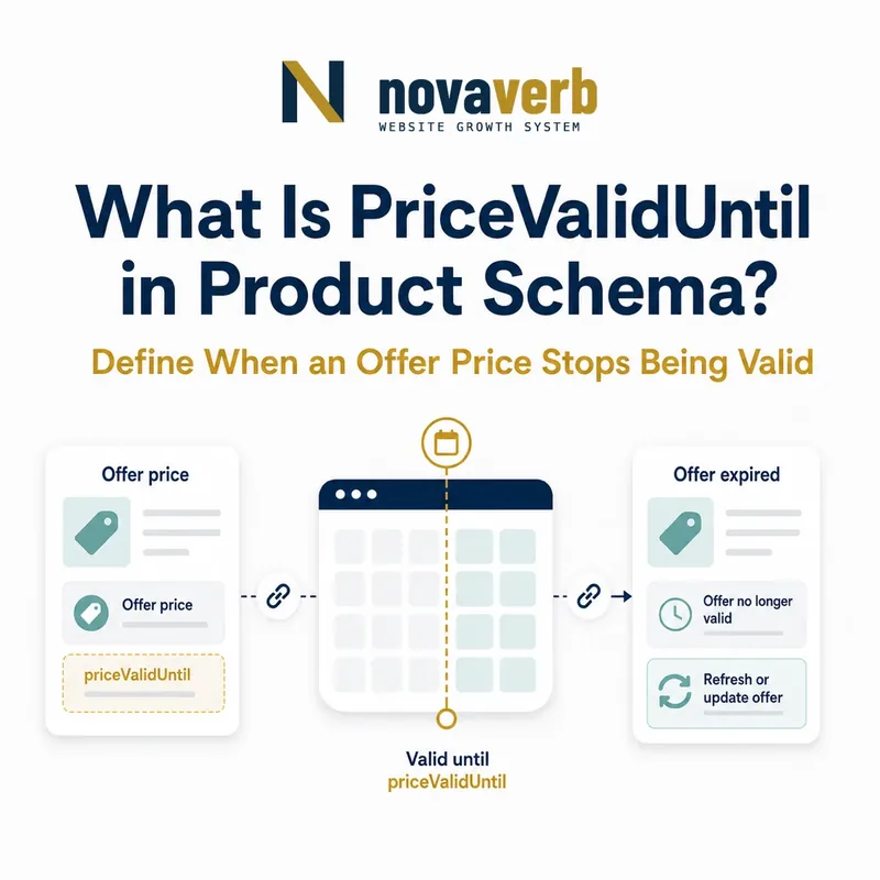 Diagram showing priceValidUntil defining when an Offer price stops being valid and should be refreshed