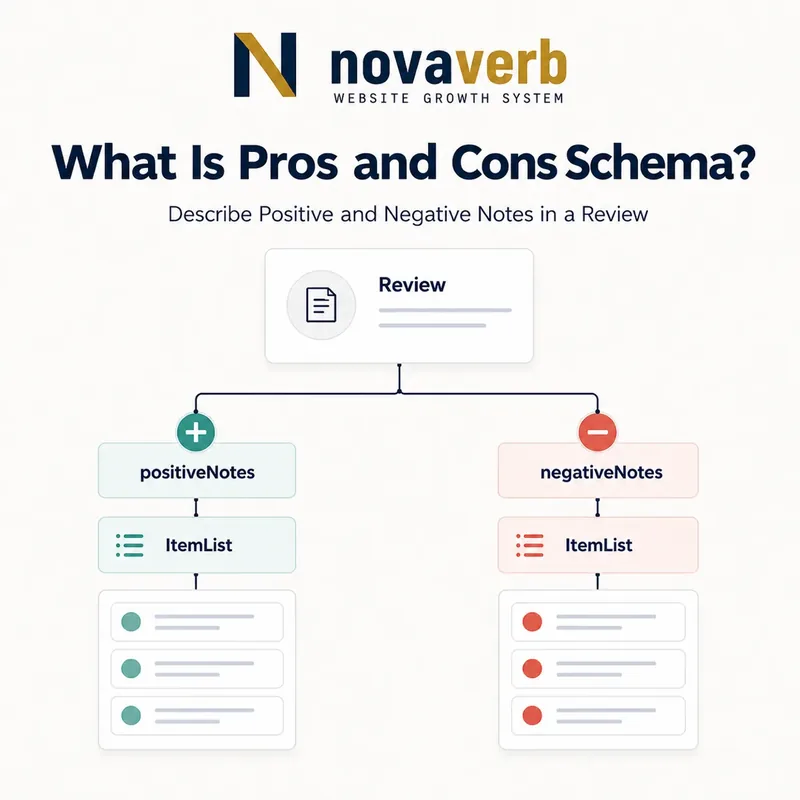 Diagram showing a Review connected to positiveNotes and negativeNotes ItemList structures