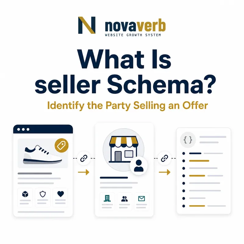 Diagram showing seller Schema connecting a product offer to the person or organization selling it