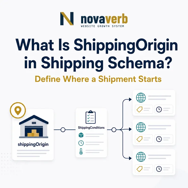 Diagram showing shippingOrigin as the warehouse starting point for ShippingConditions and multiple destinations