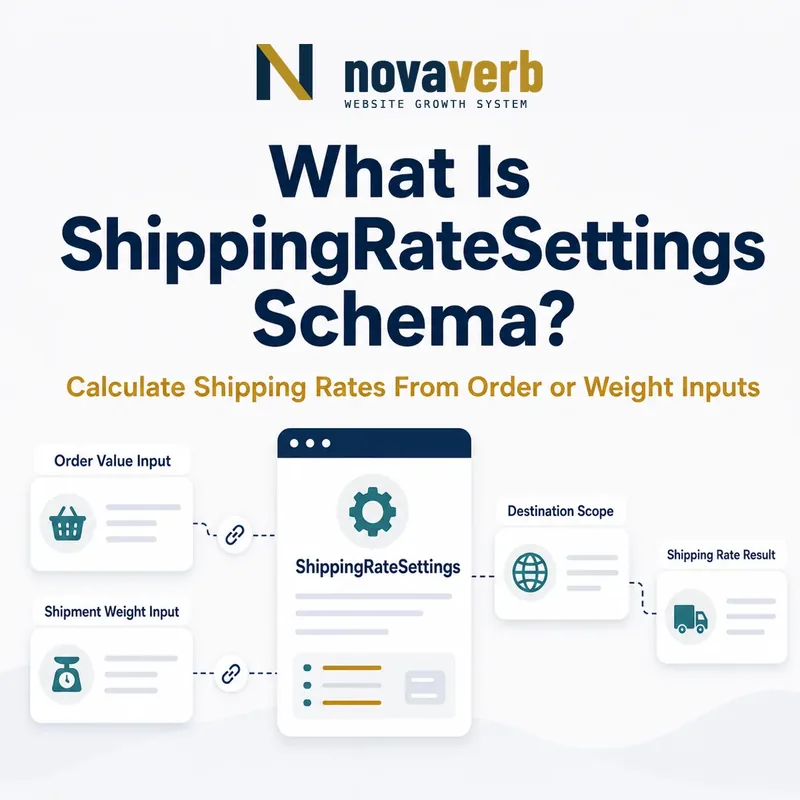 Diagram showing ShippingRateSettings calculating a shipping rate from order value or shipment weight within a destination scope