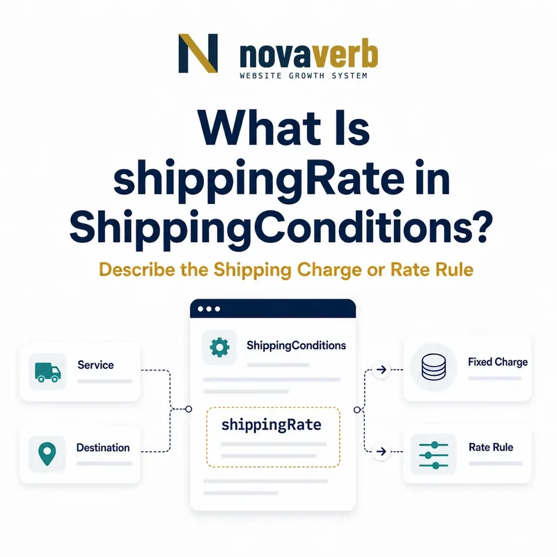 Diagram showing shippingRate in ShippingConditions represented as a fixed charge or configurable rate rule
