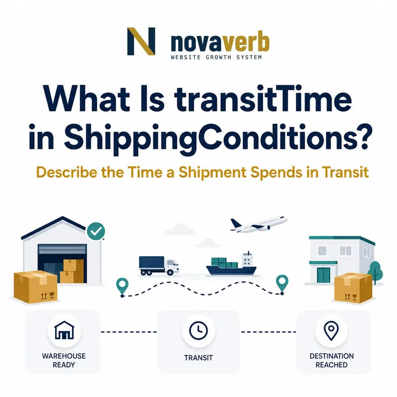 Diagram showing transitTime as the period from warehouse-ready shipment to destination arrival