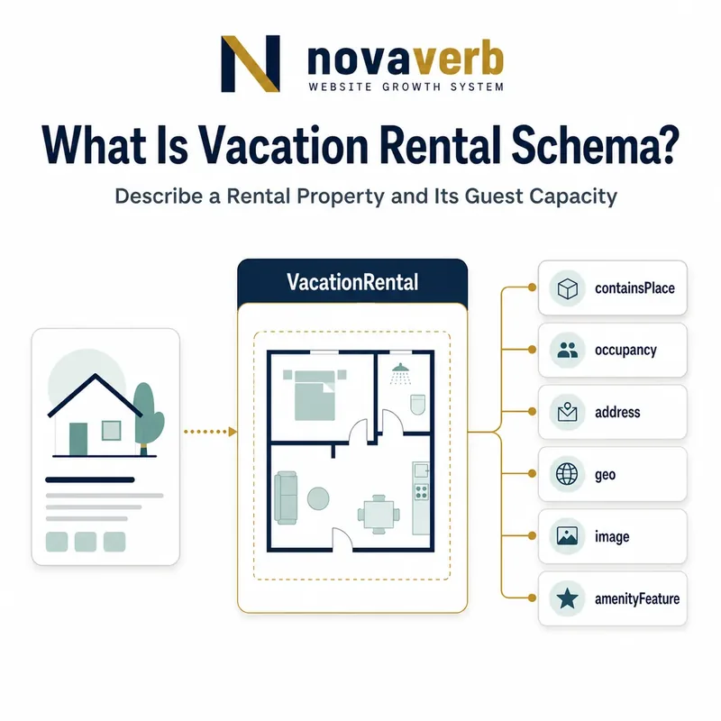 Diagram showing VacationRental connected to nested accommodation, occupancy, location, image and amenity properties