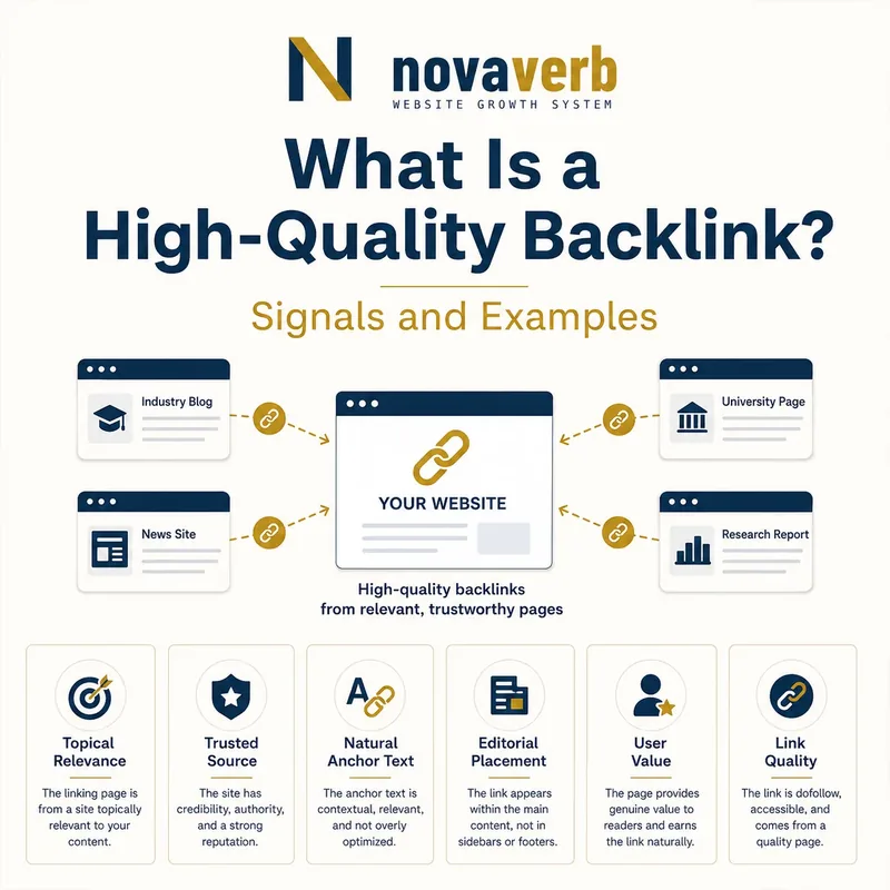 High-quality backlink diagram showing a legitimate relevant source, contextual anchor and matching destination