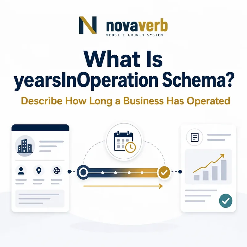 Timeline diagram showing yearsInOperation Schema describing how long a business has operated