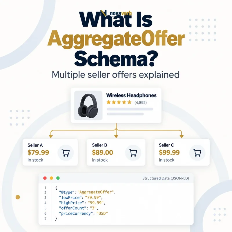 What Is AggregateOffer Schema? multiple seller offers and product pricing diagram