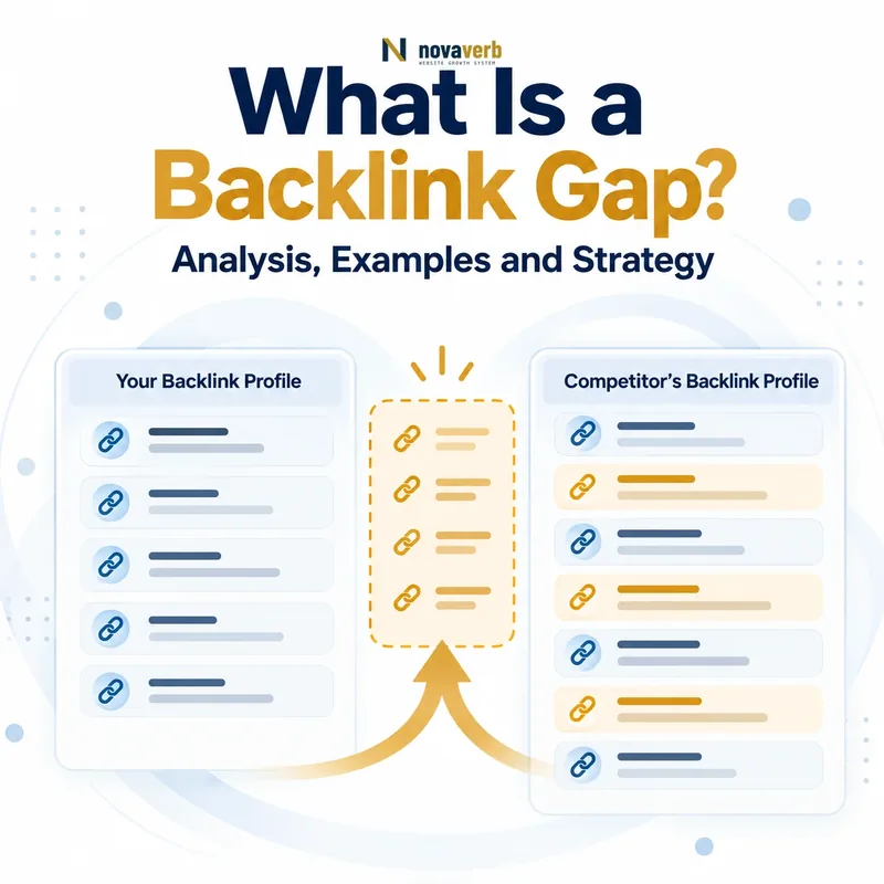 What Is a Backlink Gap? Diagram comparing backlink profiles and showing link opportunities between them