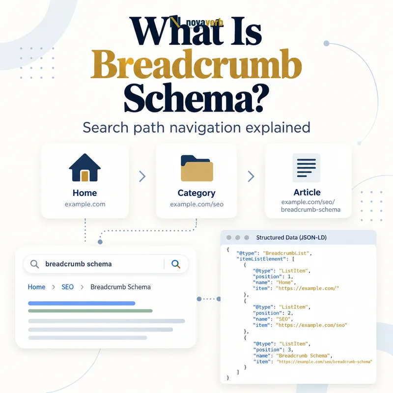 What Is Breadcrumb Schema? website hierarchy and search path diagram