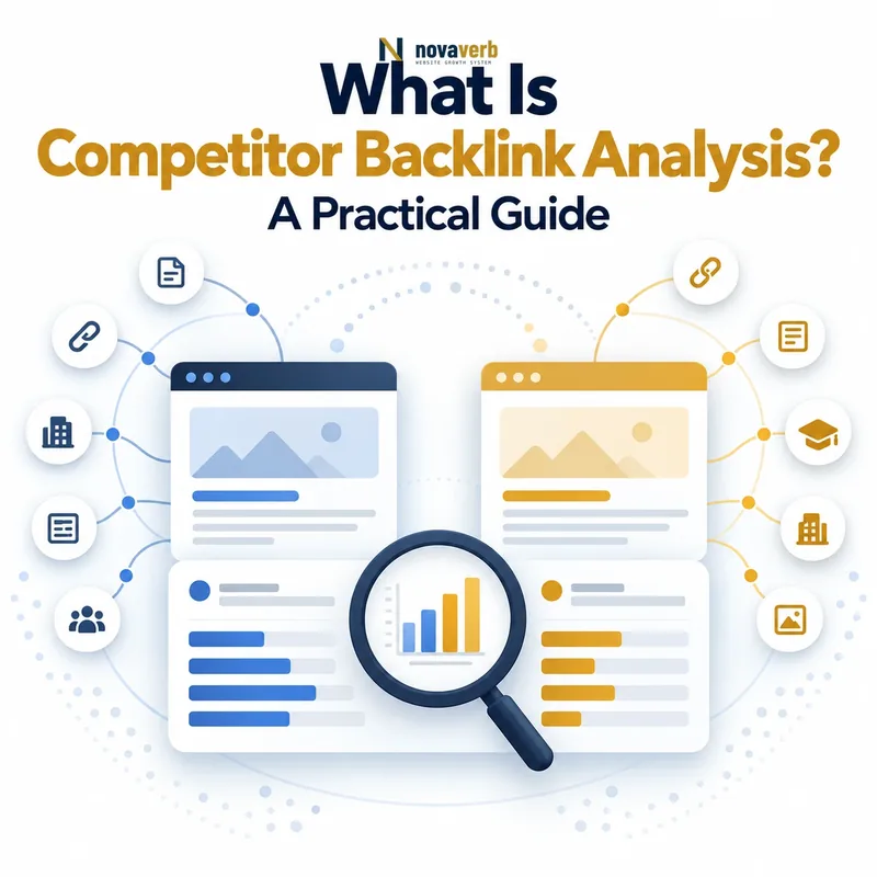 What Is Competitor Backlink Analysis? Diagram comparing backlink profiles and sources between two competing websites