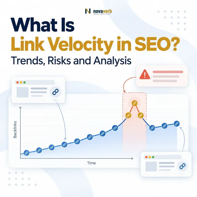 What Is Link Velocity in SEO? Chart showing backlink growth over time with a natural trend and a risky spike