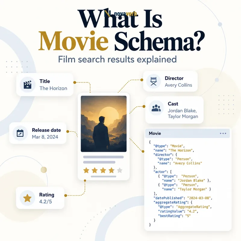 What Is Movie Schema? film details, cast, rating, and structured data diagram