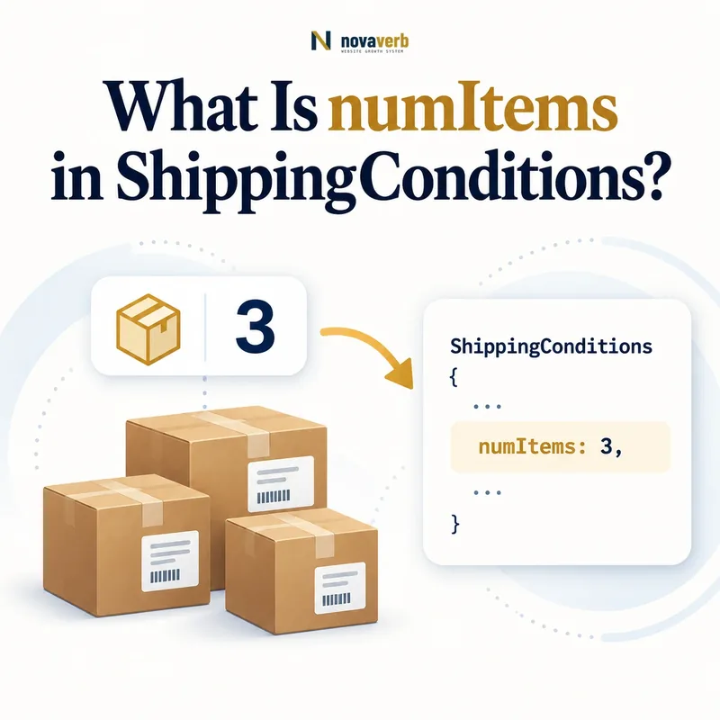 numItems package count in a ShippingConditions schema flow