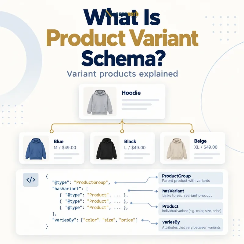 What Is Product Variant Schema? parent product and variant structured data diagram