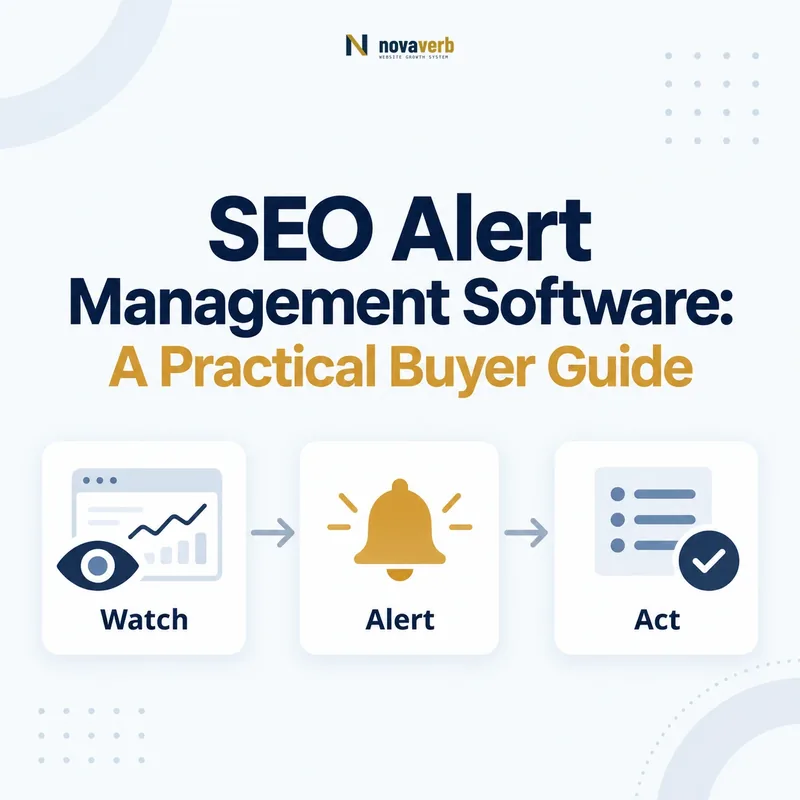 SEO alert management workflow connecting monitoring, notifications, and action