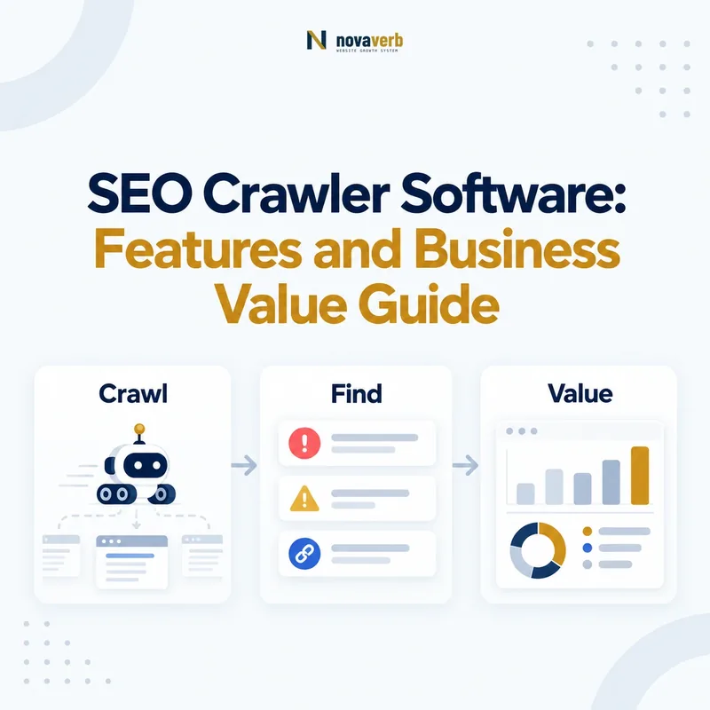 SEO crawler workflow connecting crawling, issue discovery, and business value