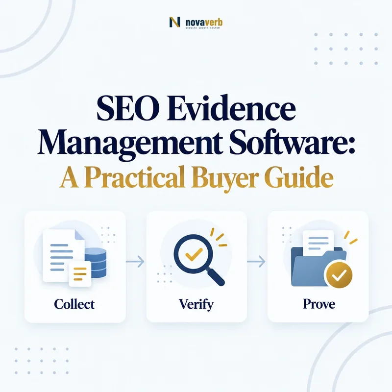 SEO evidence management workflow connecting collection, verification, and proof