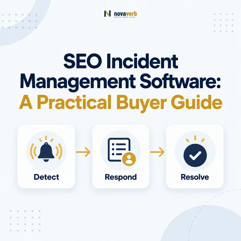 SEO incident management workflow connecting detection, response, and resolution