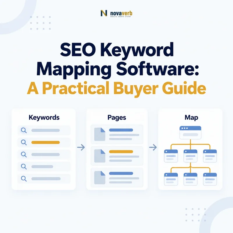 SEO keyword mapping workflow connecting keywords, pages, and site architecture