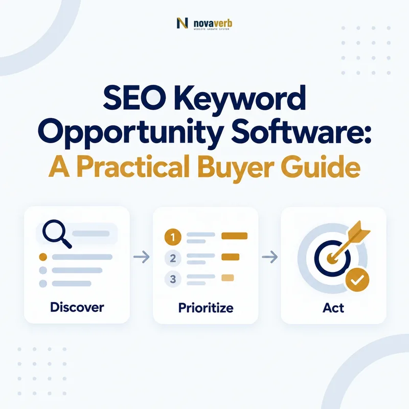 Keyword opportunity workflow connecting discovery, prioritization, and action