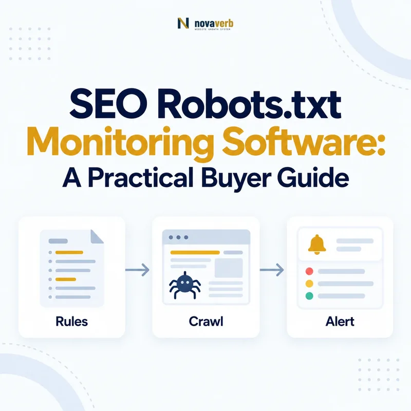 SEO robots.txt monitoring workflow connecting rules, crawling, and alerts