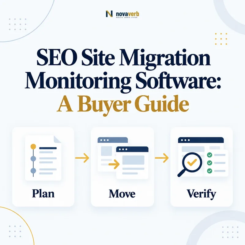 SEO site migration monitoring workflow connecting planning, moving pages, and verification