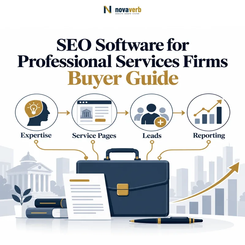 SEO software for professional services firms pipeline showing expertise, service pages, leads and reporting