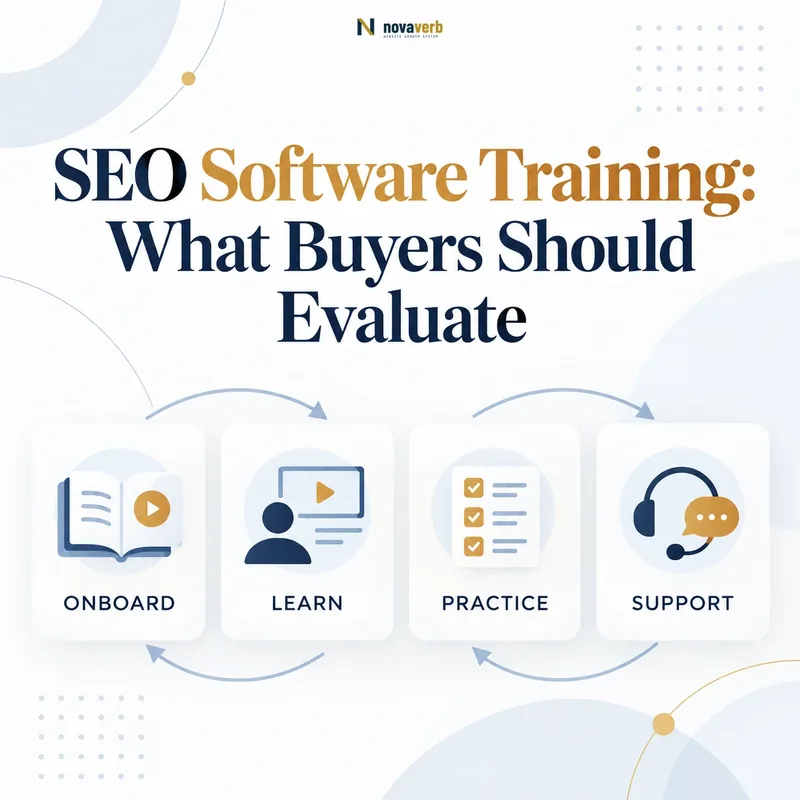 SEO software training moves buyers through onboarding learning practice and support
