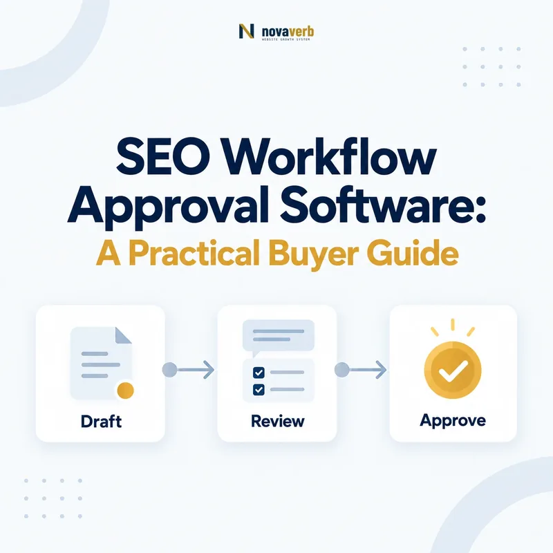 SEO workflow approval process connecting draft, review, and approval