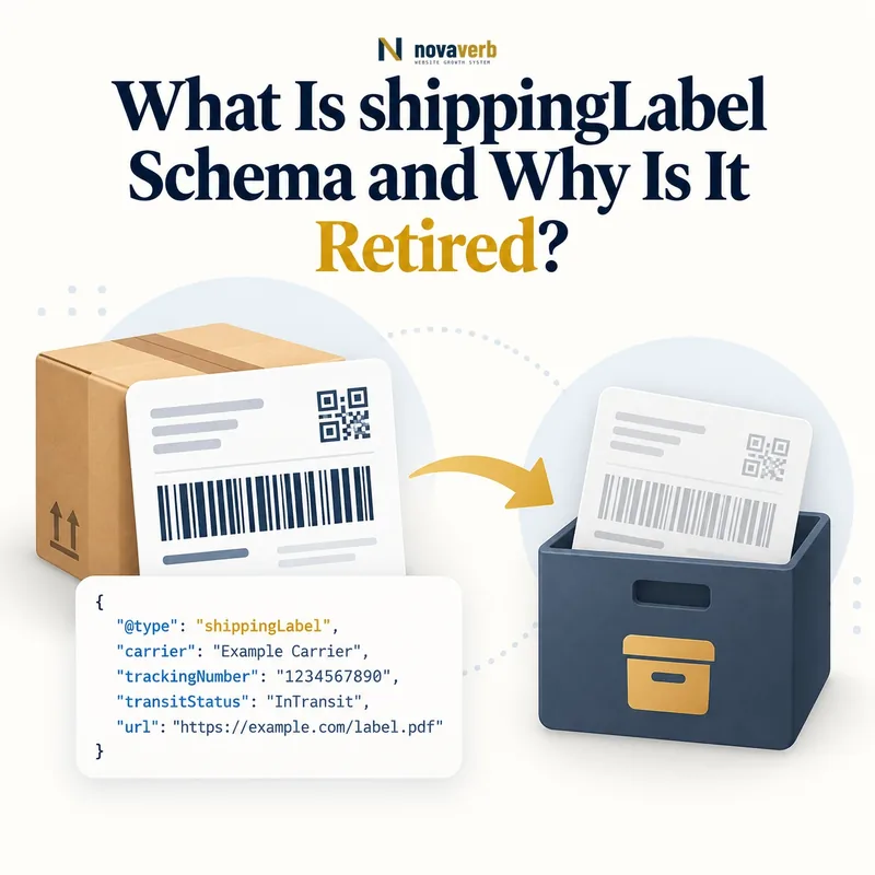 shippingLabel schema card marked as retired with a package and barcode