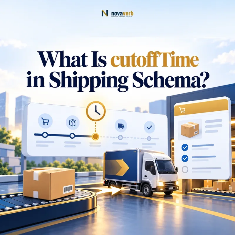 Cutoff time in shipping schema shown as a clock on a delivery timeline