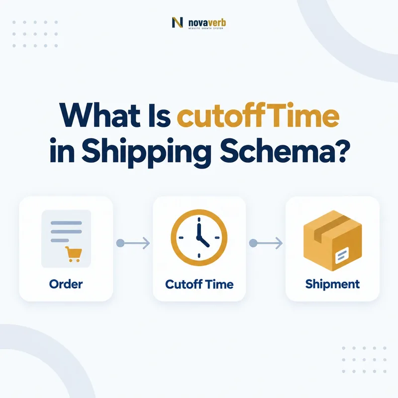 cutoffTime shipping schema flow connecting an order, cutoff time, and shipment
