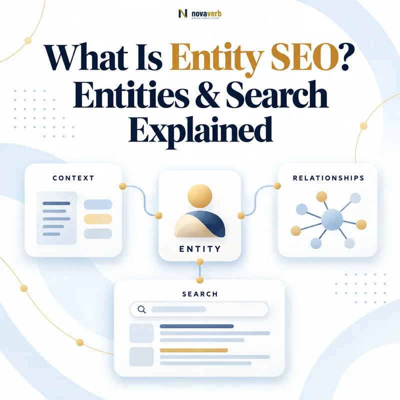 Entity SEO connects context relationships and search understanding around a central entity