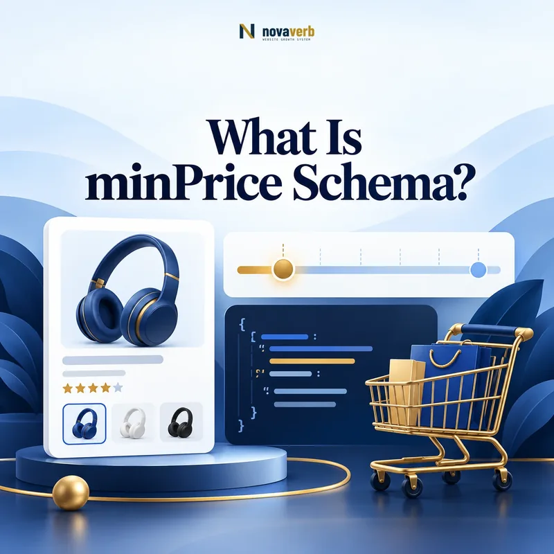 minPrice schema shown as a product offer with a highlighted lower bound on a price range